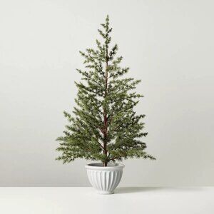 42" Faux Spruce Tree Fluted Porch Pot -Hearth & Hand Magnolia Christmas 2024 NWT
